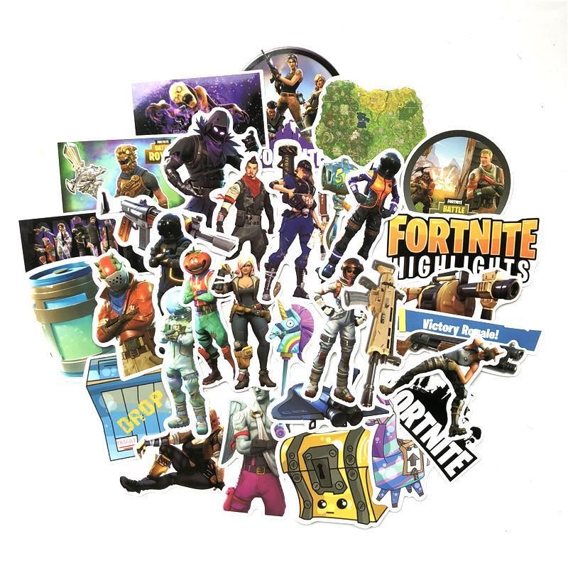 Acheter Set Jeu Fortnite Graffiti Autocollant Personnalite Bagages - acheter set jeu fortnite graffiti autocollant personnalite bagages diy autocollants dessin anime pvc mur stickers sac accessoires enfants cadeau de 1 08