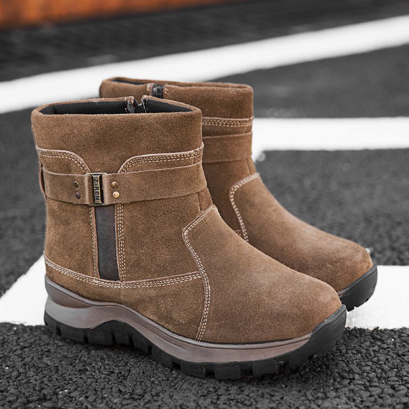 mens fur lined slip on boots