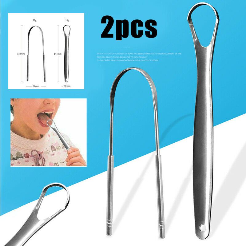 Stainless Steel Tongue Scraper Cleaner Bad Breath For Dental Oral Care