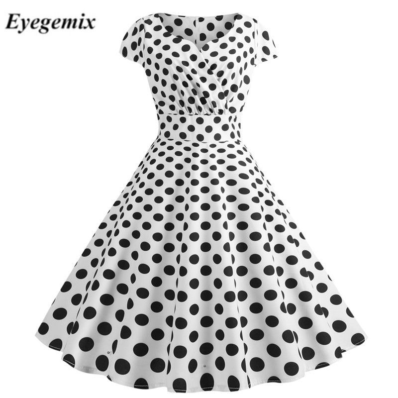 spotted dresses with sleeves