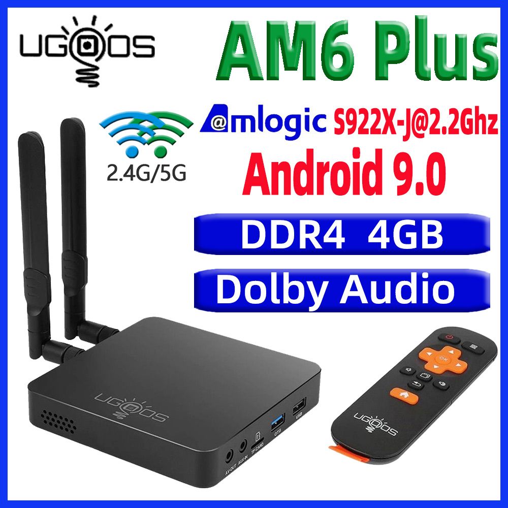 UGOOS AM6 Plus TV BOX Android 9.0 Smart Tv Box Pro S922X DDR4 4GB RAM ...