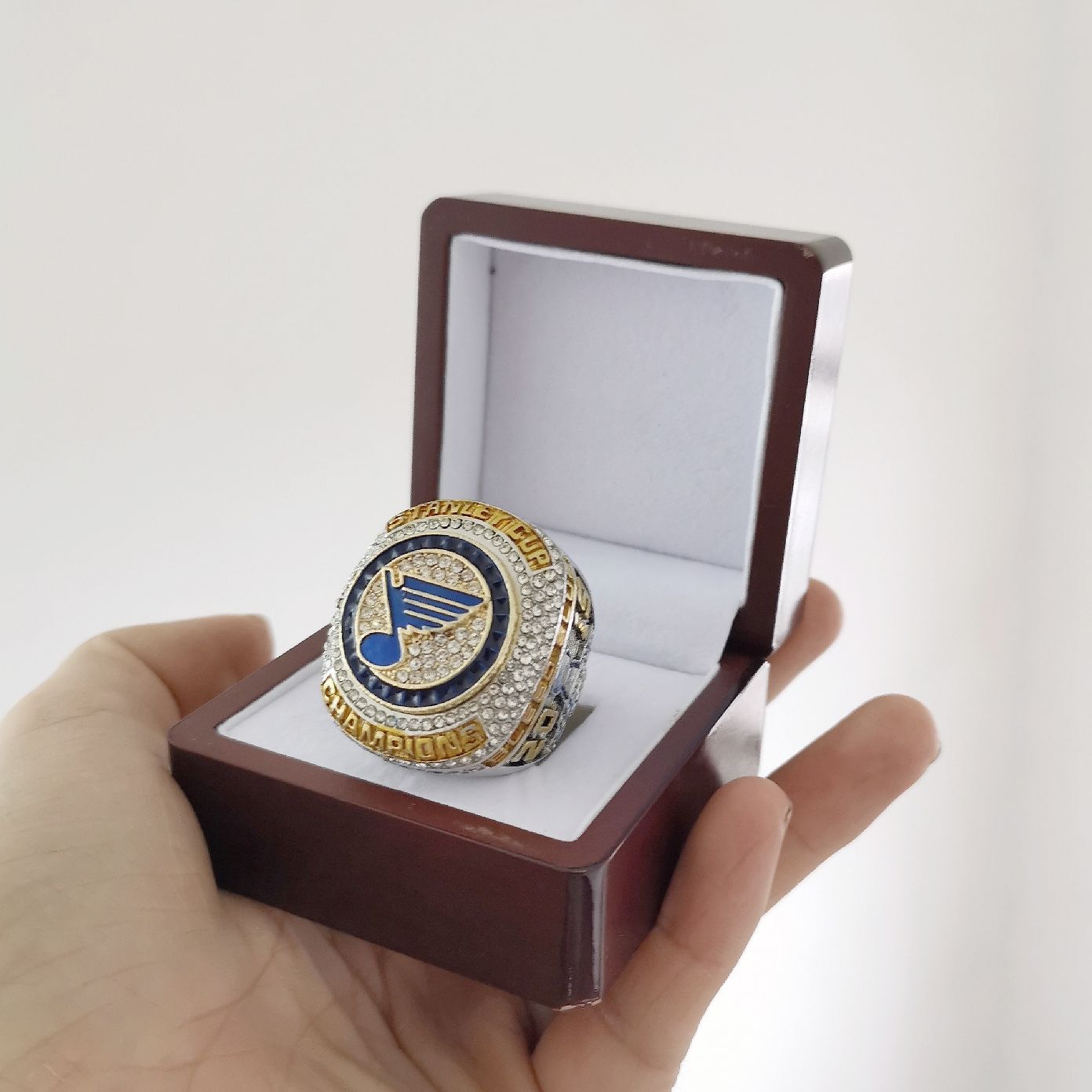 2019 2019 ST LOUIS BLUES STANLEY CUP CHAMPIONSHIP RING With Wooden Display Box Fan Men Gift ...