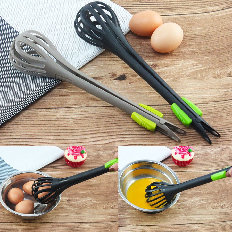 2019 3 In 1 Multifunctional Egg Beater Nylon Food Tongs Manual Egg