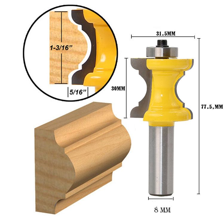 8mm Bead Match Joint Router Bit Woodworking Engraving Groove Tongue Milling Cutter Woodruff Keyseat Cutters