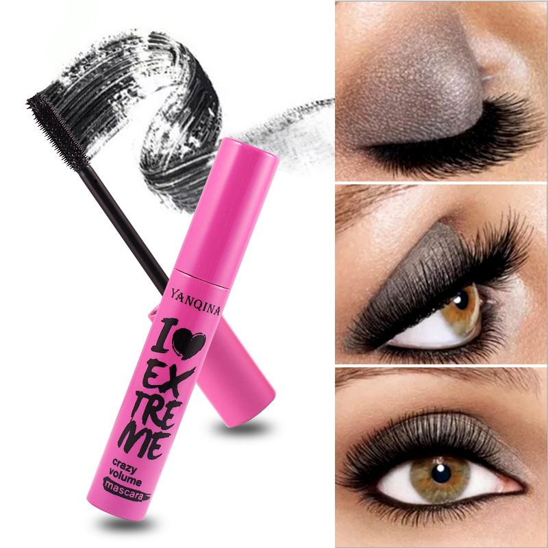 YANQINA 3D Mascara Lush Long Black Waterproof Curved Sweatproof