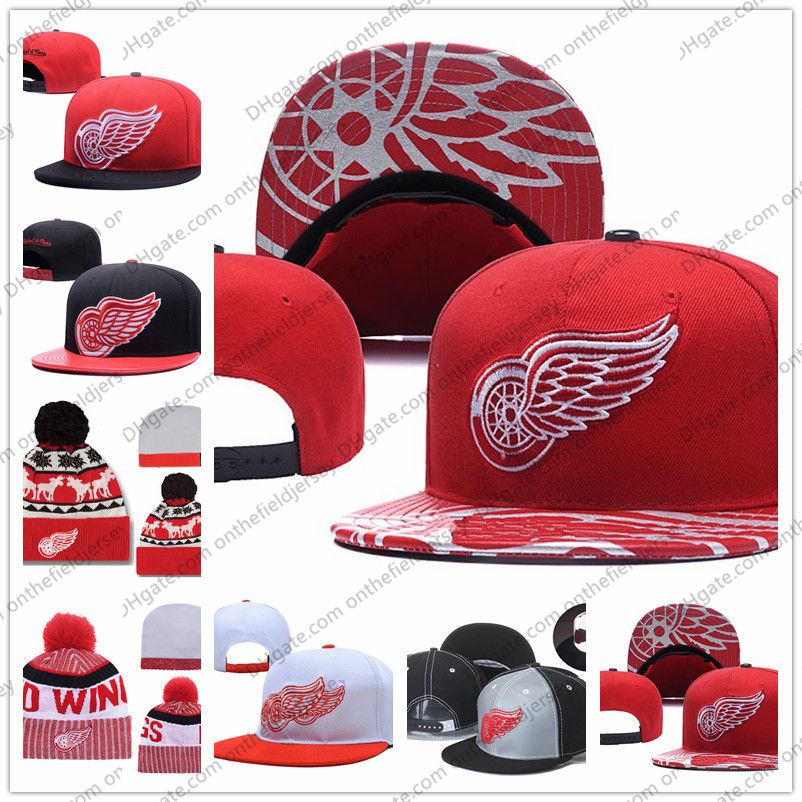 2020 Men'S Detroit Red Wings Ice Hockey Knit Beanie Embroidery