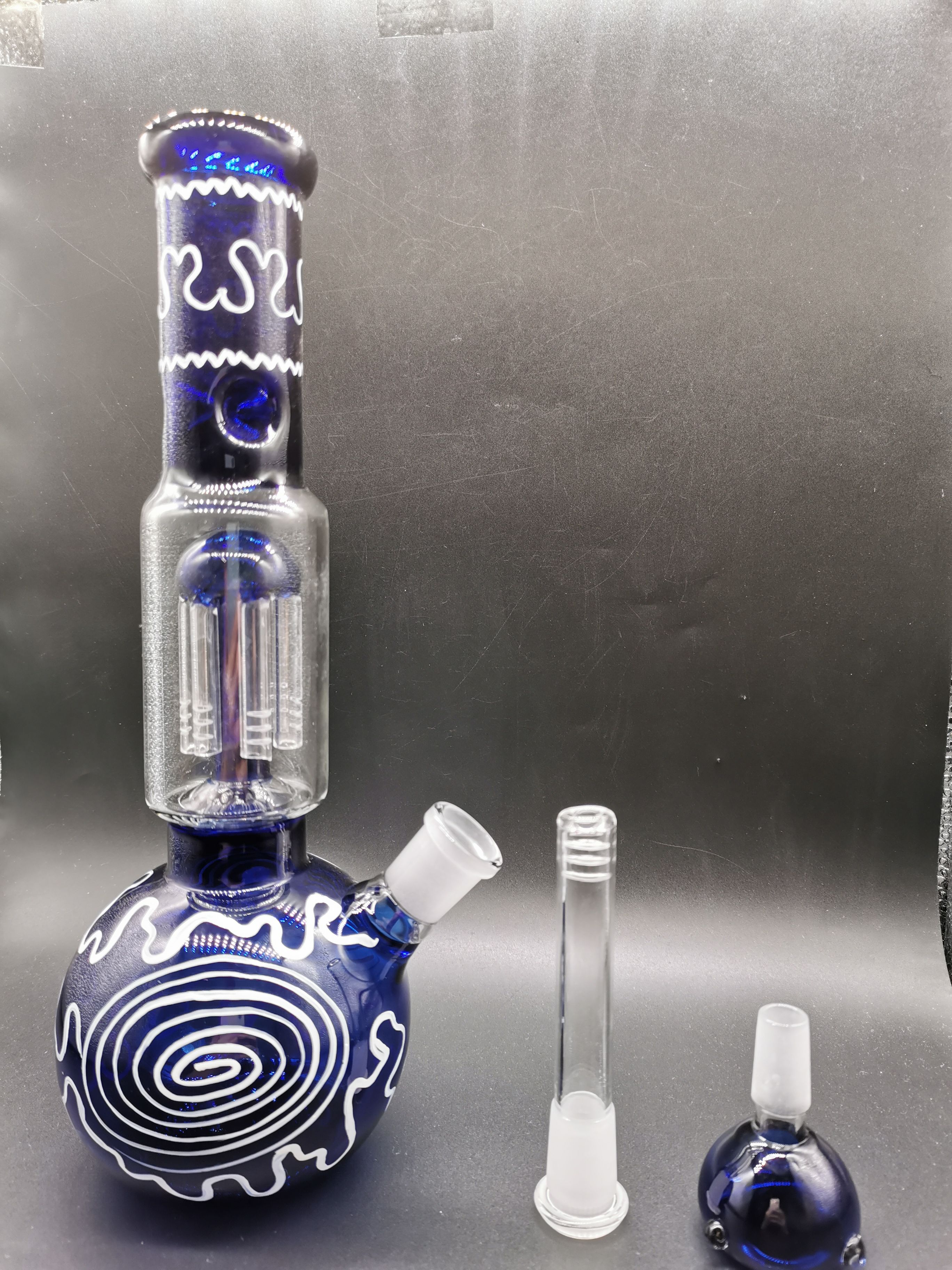2021 Blue Glass Bong Beaker Oil Burner Dip Rigs Mushroom Perc With 14mm