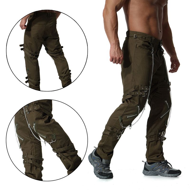 2020 Fashion Brand Autumn Winter Men Cotton Zip Off Leg Pants Steampunk
