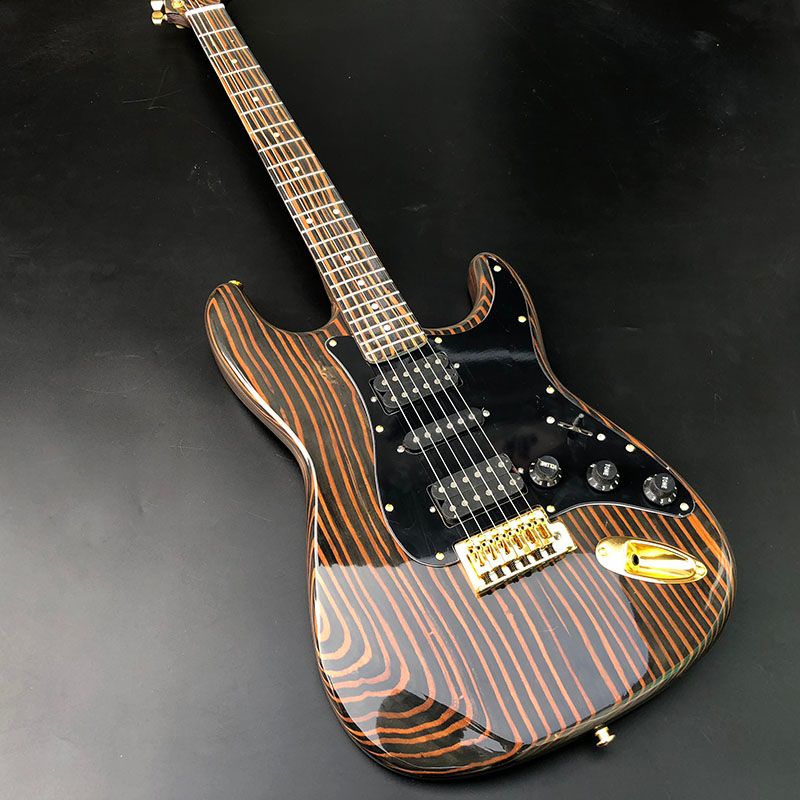 2019 High Quality Zebra Wood Acoustic Guitar, ST Specification. Gold