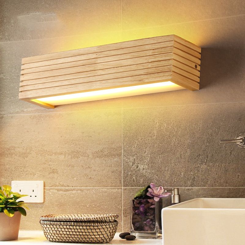 Acheter Lampes Murales En Bois Modernes Salle De Bains Miroir Lampe