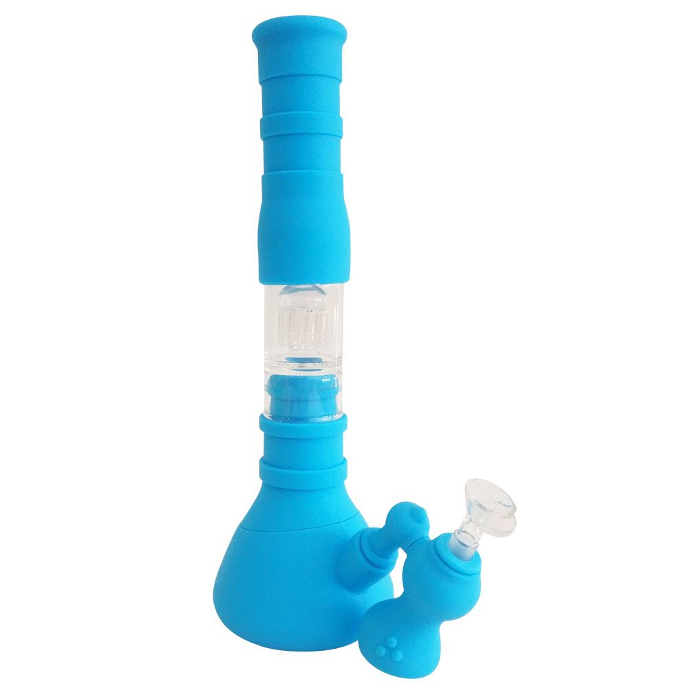 2021 14.4 Silicone Glass Beaker Bong With Ash Catcher Percolator