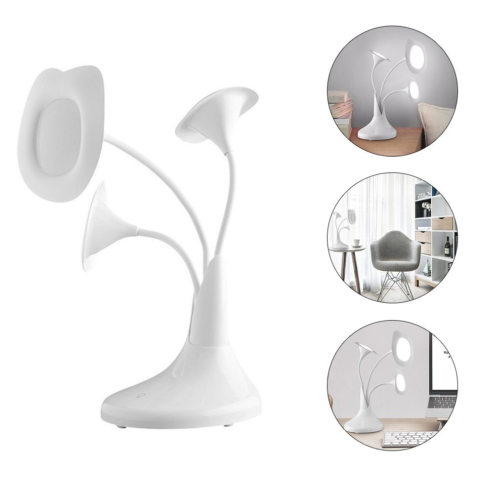 Art Flower Touch Desk Lamp Morning Glory New Office Table Lighting Eye Protection Lamps 3 Recharging Led Light