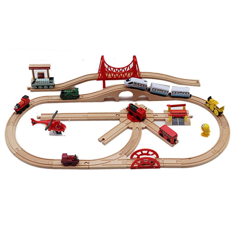 2019 Wooden Trains Toys Track Railway Vehicles Toys Wood