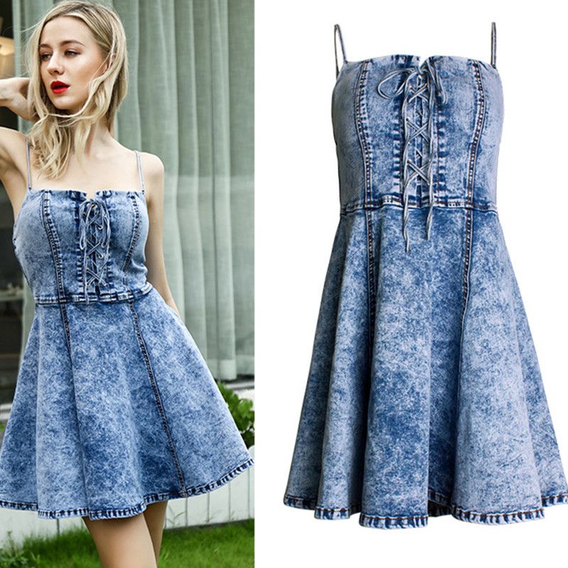 sleeveless denim dress plus size