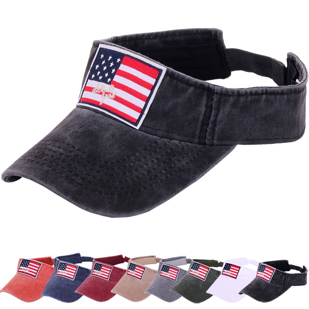 2021 Sports Sun Visor Hats Twill Cotton American Flag Ball Caps For Men