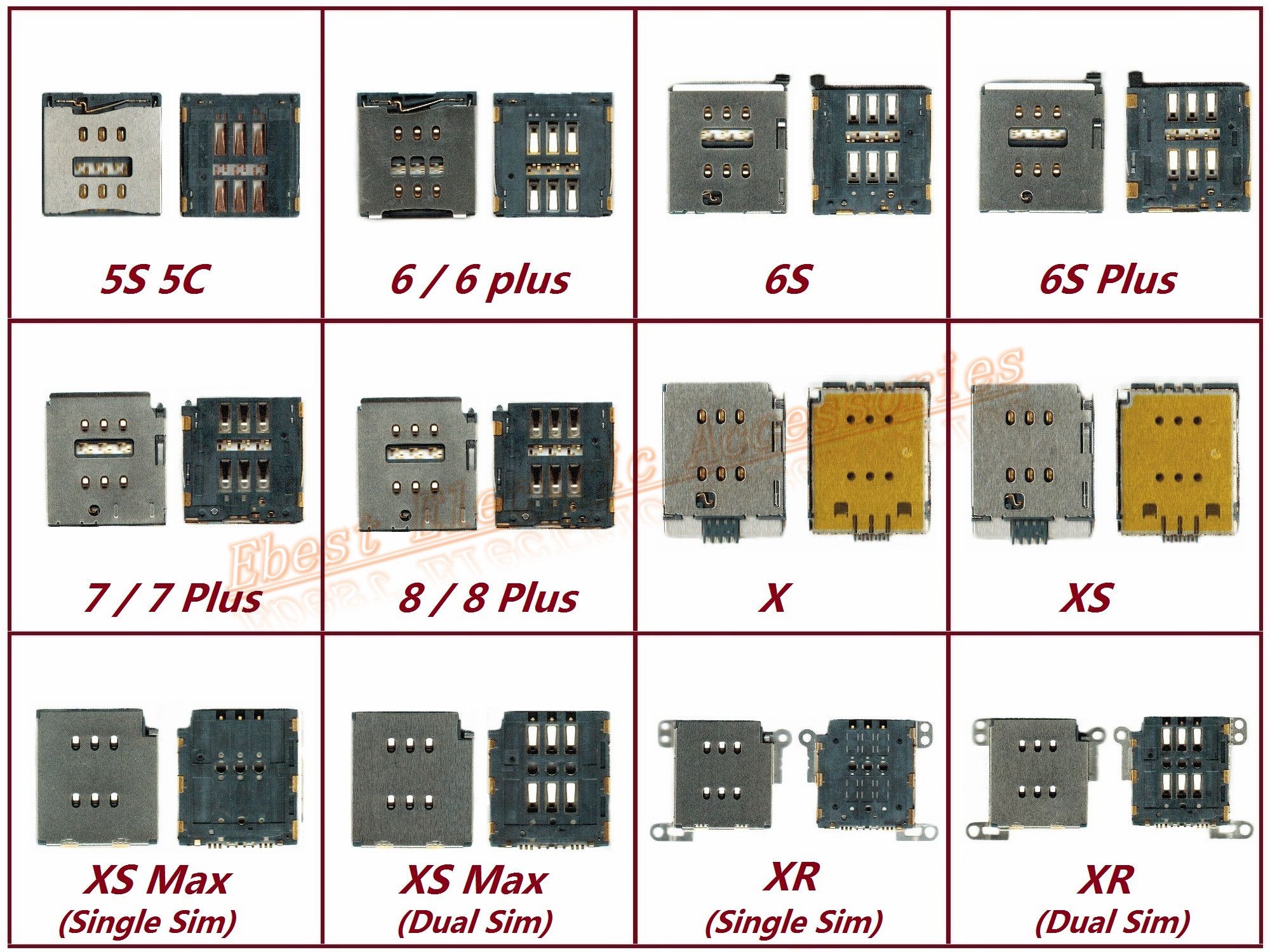 OEM Sim Card Reader Holder Tray Socket Slot For IPhone XS Max XS XR X 8