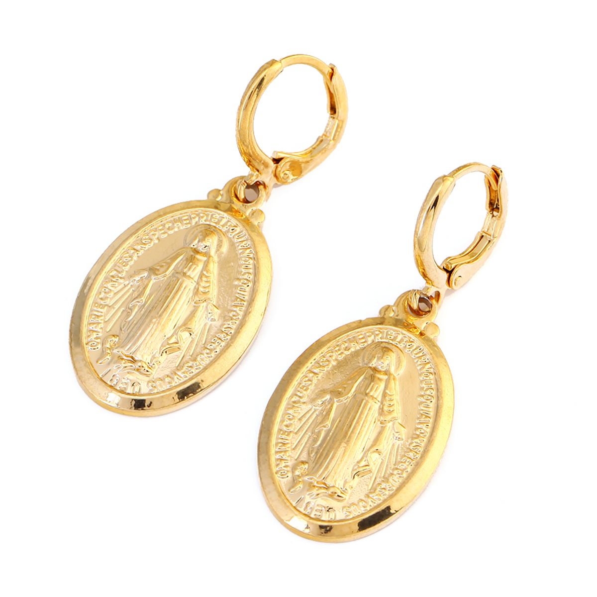 2020 Virgin Mary Earrings Christmas Gifts 24K Gold Color Women Men