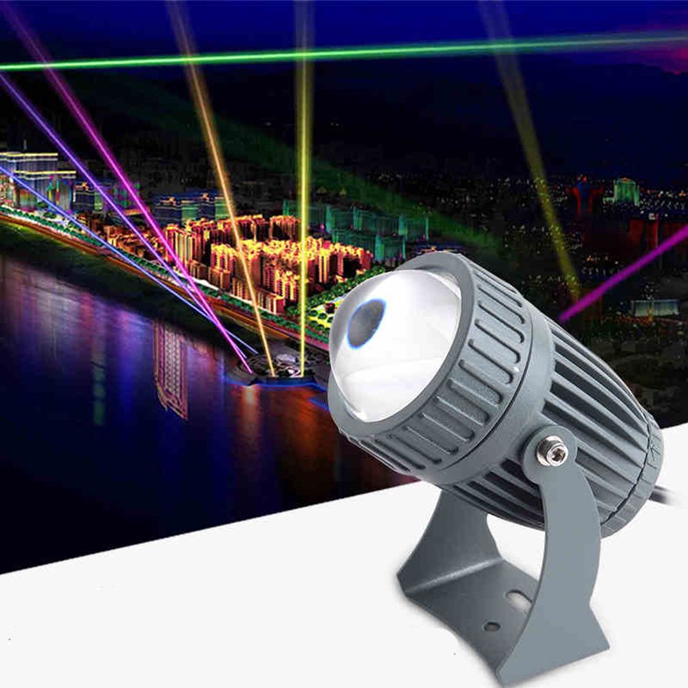 Modern 220v 110v Led Waterproof 10w Outdoor Rgb Glass Lens Spotlight Wall Washer Light For Street Wedding Decoration
