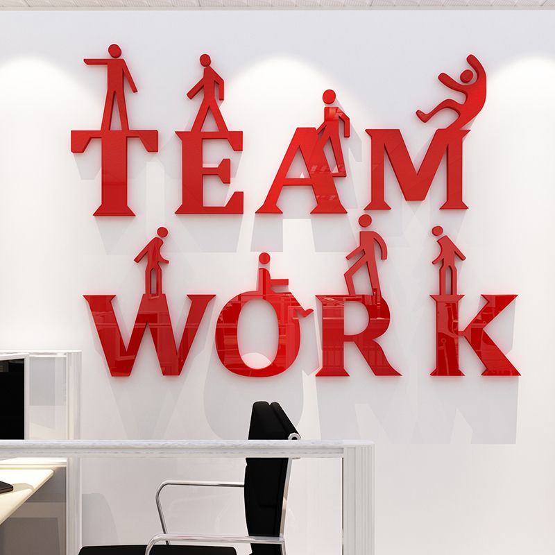 Team Work 3d Acrylic Mirror Wall Stickers Corporate Culture Team Work 3d Acrylic Mirror Wall Stickers Corporate Culture Decoration Office Inspirational Slogan Diy Art Decor Super Mario The