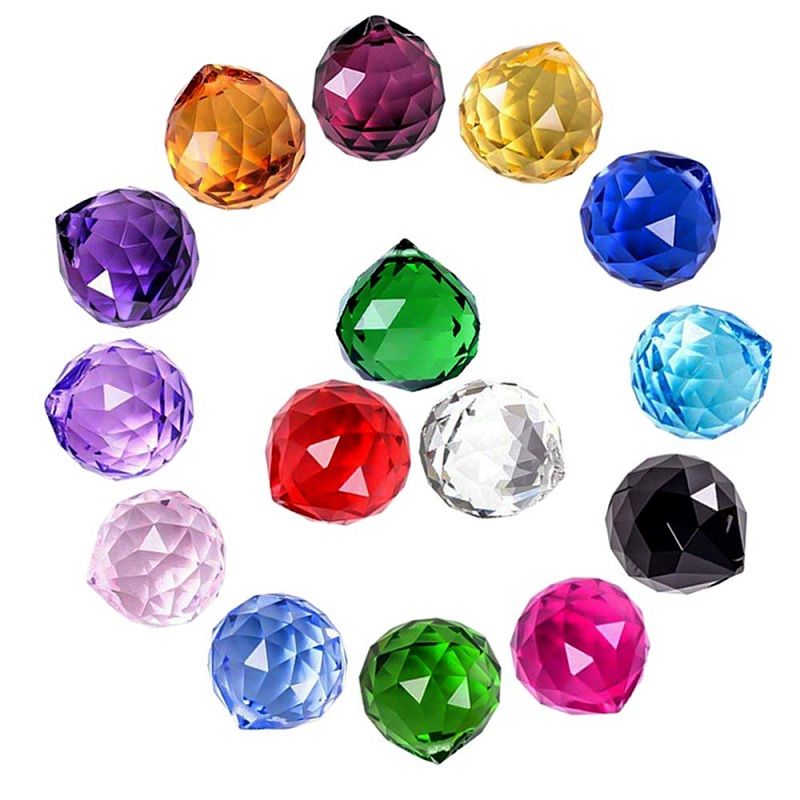 2020 30mm Colorful Crystal Ball Prism Suncatcher Crystal Rainbow