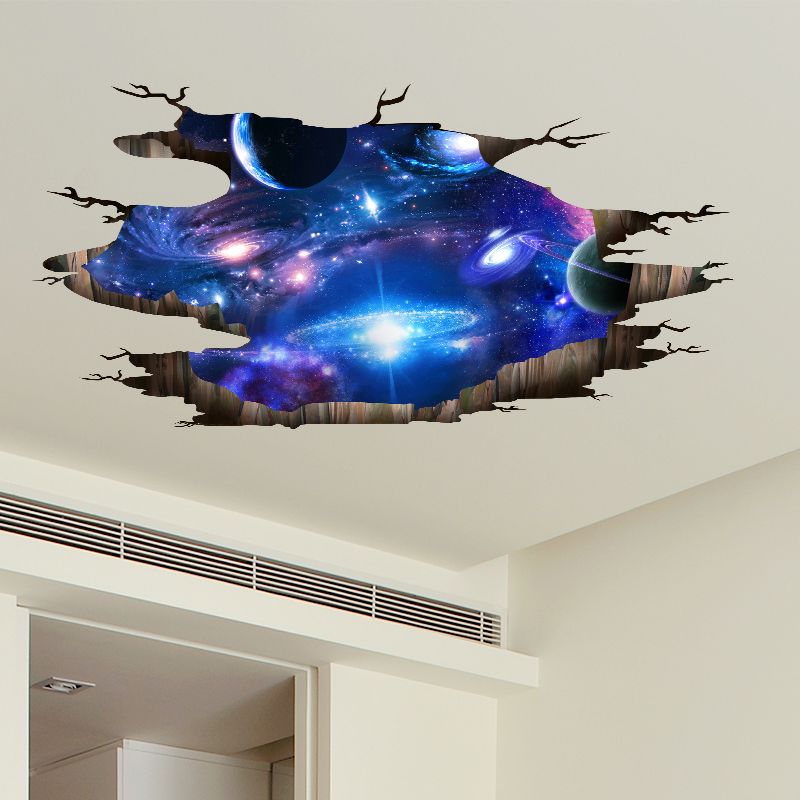 wall sticker shijuehezi 3d outer space wall stickers diy basketball