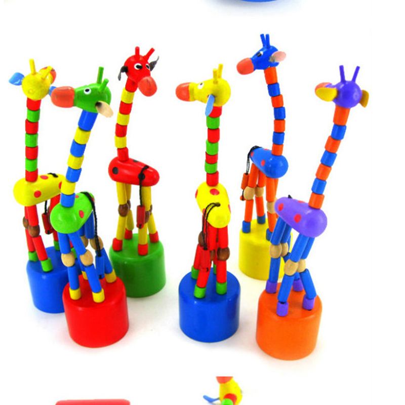 Kids Educational Wooden Spring Toys For Children Dancing Standing