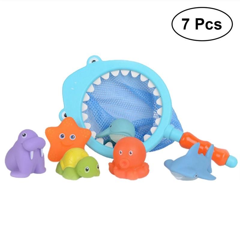 sea animal bath toys set fishing floating toy cute cartoon fishing