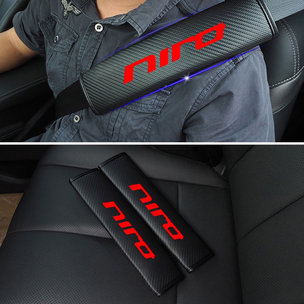 2 pcs AUTO-P Customization Carbon Fiber Seat Belt Cover Shoulder Pad Cushion for Audi Sline