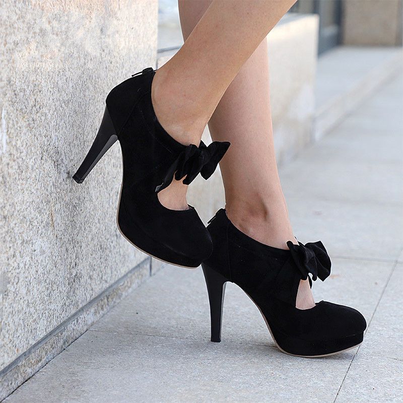 Tamaño Tacones Zapatos Rojo Estilete Mujer Moda Plataforma Arco De Altos Grande Negro Bombas Fiesta Señoras Boda b6Iyf7Ygmv