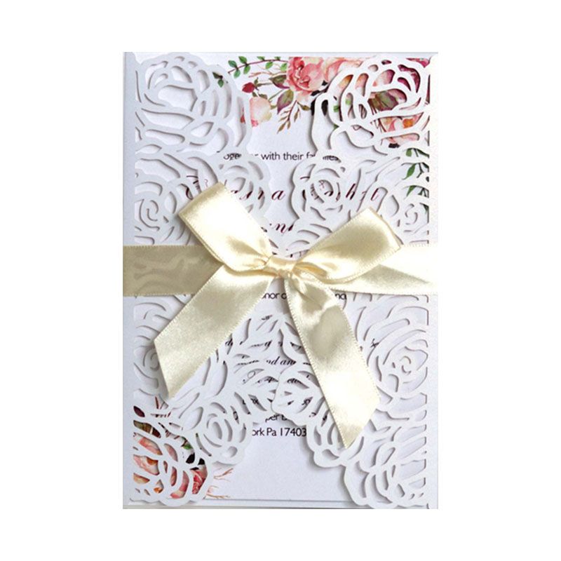 New 2019 Laser Cut Wedding Invitation Cards Ribbons For Wedding