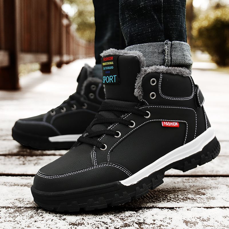 Men Snow Boots Waterprooft Winter Warm Shoes Mens Sneakers Outdoor Non ...