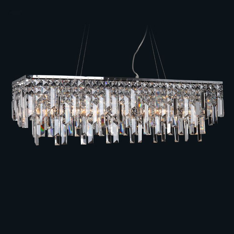 Rectangle Modern Chandelier Lighting Luxury Dining Room Crystal Lamp Rectangle Modern Chandelier Lighting Luxury Dining Room Crystal Lamp Chrome Kitchen Island Led Res De Cristal Chandeliers