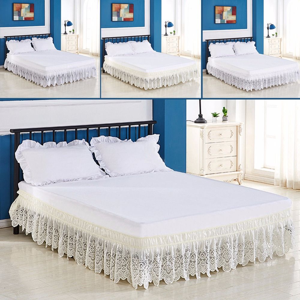 2019 Queen Size Bed Skirt White Shirts Without Surface Elastic 2019 Queen Size Bed Skirt White Shirts Without Surface Elastic Band Single King Easy On Off Wedding Home Use Sheet From Icelly