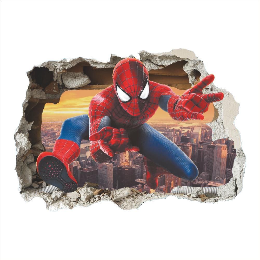 Spiderman Autocollant Mural Super-Héros Chambre à Coucher Décor Poster pour enfant Rouge Avengers NEUF