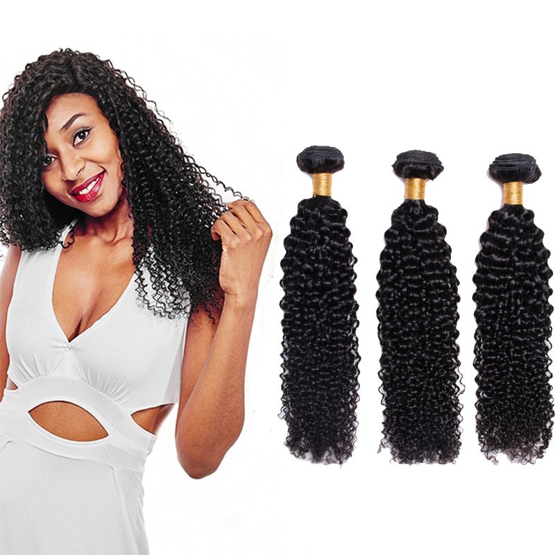 Afro Kinky Curly Hair Style Natural Color Brazilian Hair Weave