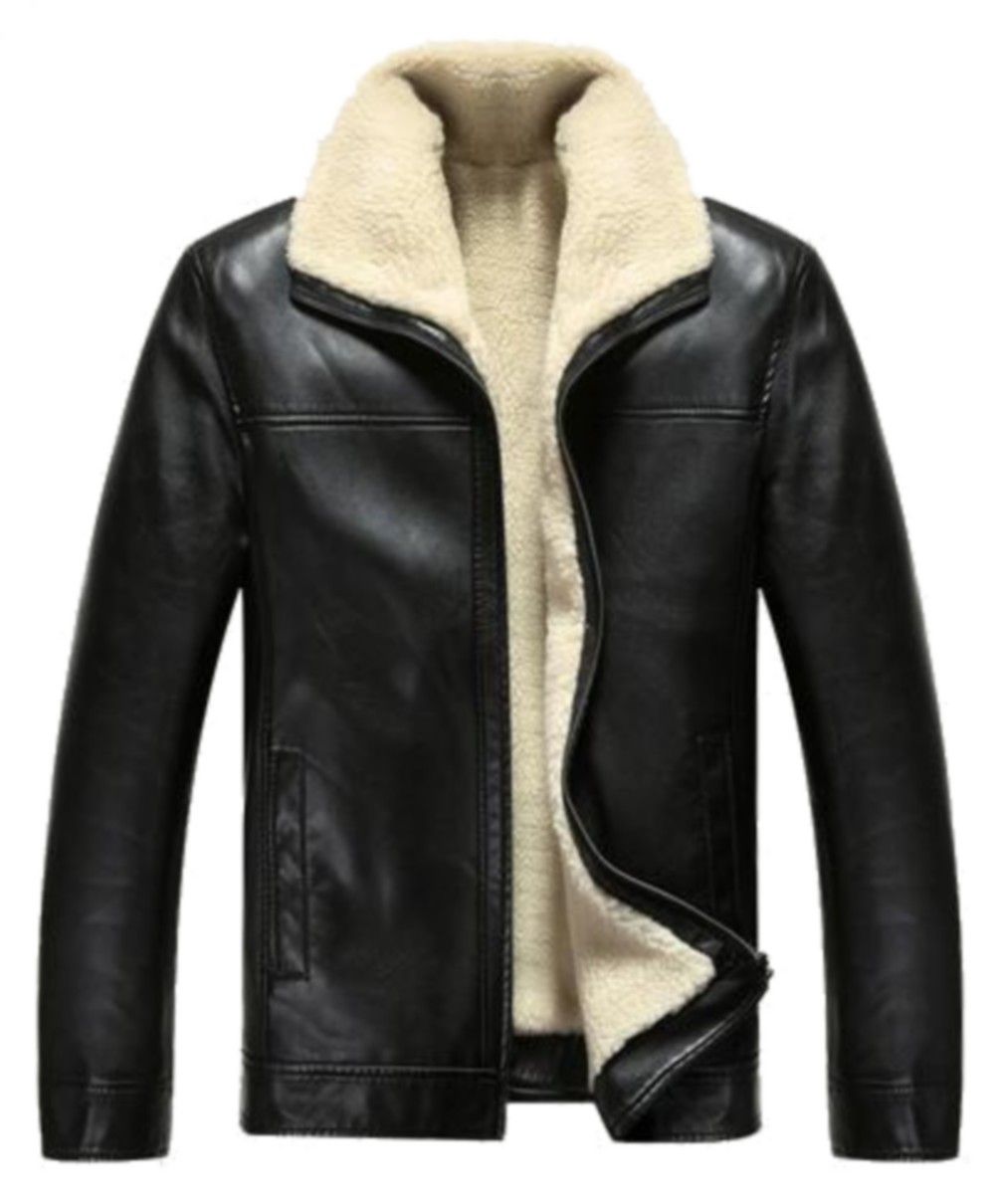 Men S Middle Aged Fur Plus Velvet Thick Warm Winter Zipper Retro Men S Middle Aged Fur Plus Velvet Thick Warm Winter Zipper Retro Pilot Pu Leather Jacket