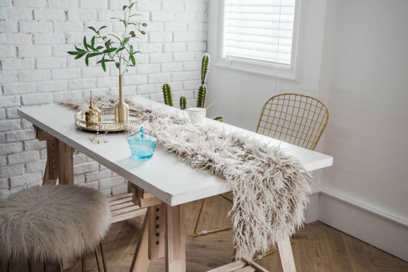 Table Runner Hot Artificial Fur In 5 Colors Luxury Table Runner Chic Table Cloths For Wedding Events Deco