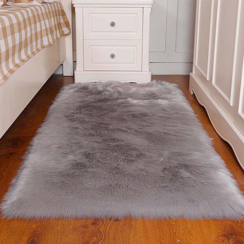 New Soft Imitation Woolen Carpet Rugs Bedside Room Bedroom Wool Area Rug Floating Window Long Hair Mat Gy Cushion Decor