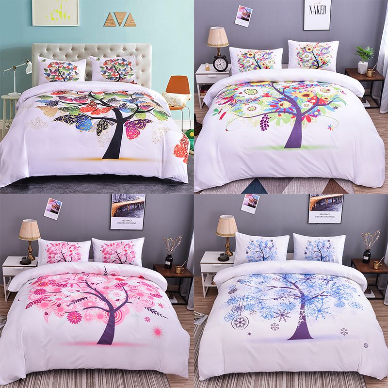 Boniu Erfly On Tree Pattern Bedding Geometric Stripes Colorful Duvet Cover Sets 2 3pcs Simple Fashion Teen Set