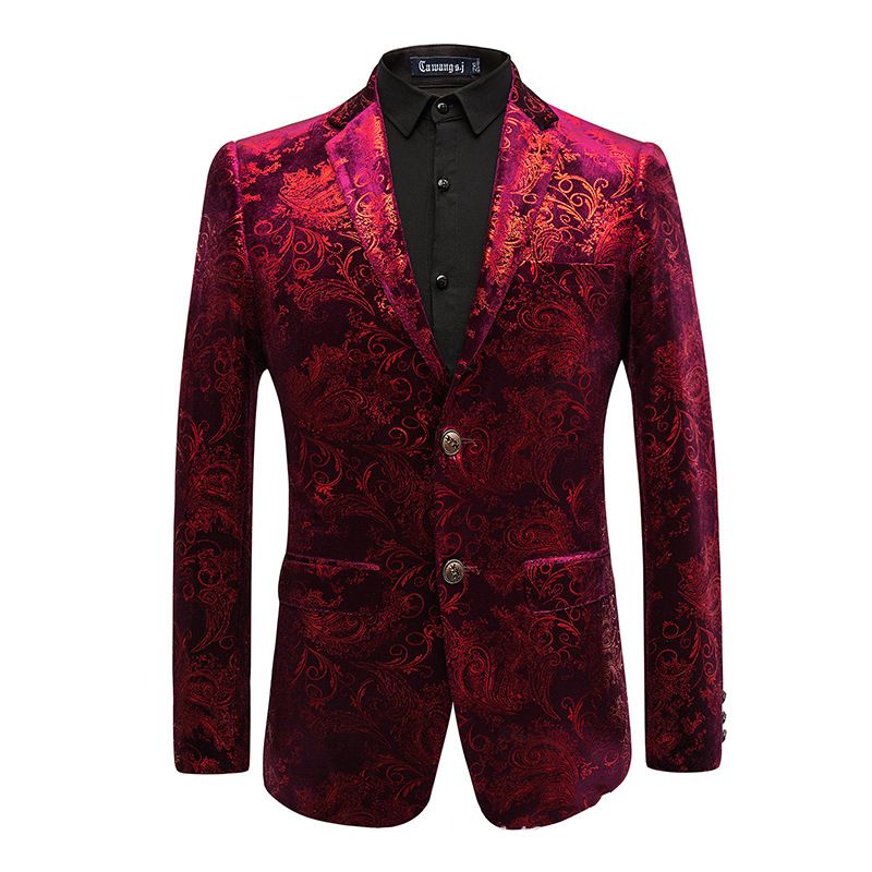 Red Gold Appliques Wedding Tuxedos Mens Suits Young Man Casual Prom ...