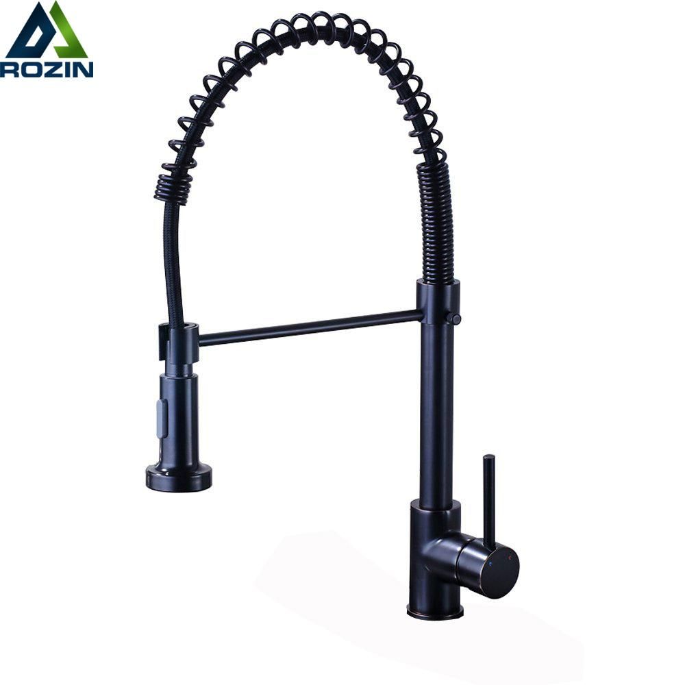 Bronze Black Kitchen Faucet Deck Mounted Mixer Tap 360 Degree Rotation Stream Sprayer Nozzle Sink Hot Cold Taps 20181115