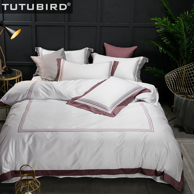Tutubird Luxury Egyptian Cotton Duvet Covers Hotel Solid White Tutubird Luxury Egyptian Cotton Duvet Covers Hotel Solid White Bedding Sets Embrord Bed Sheet Bedspread Linen Red Cover Yellow From