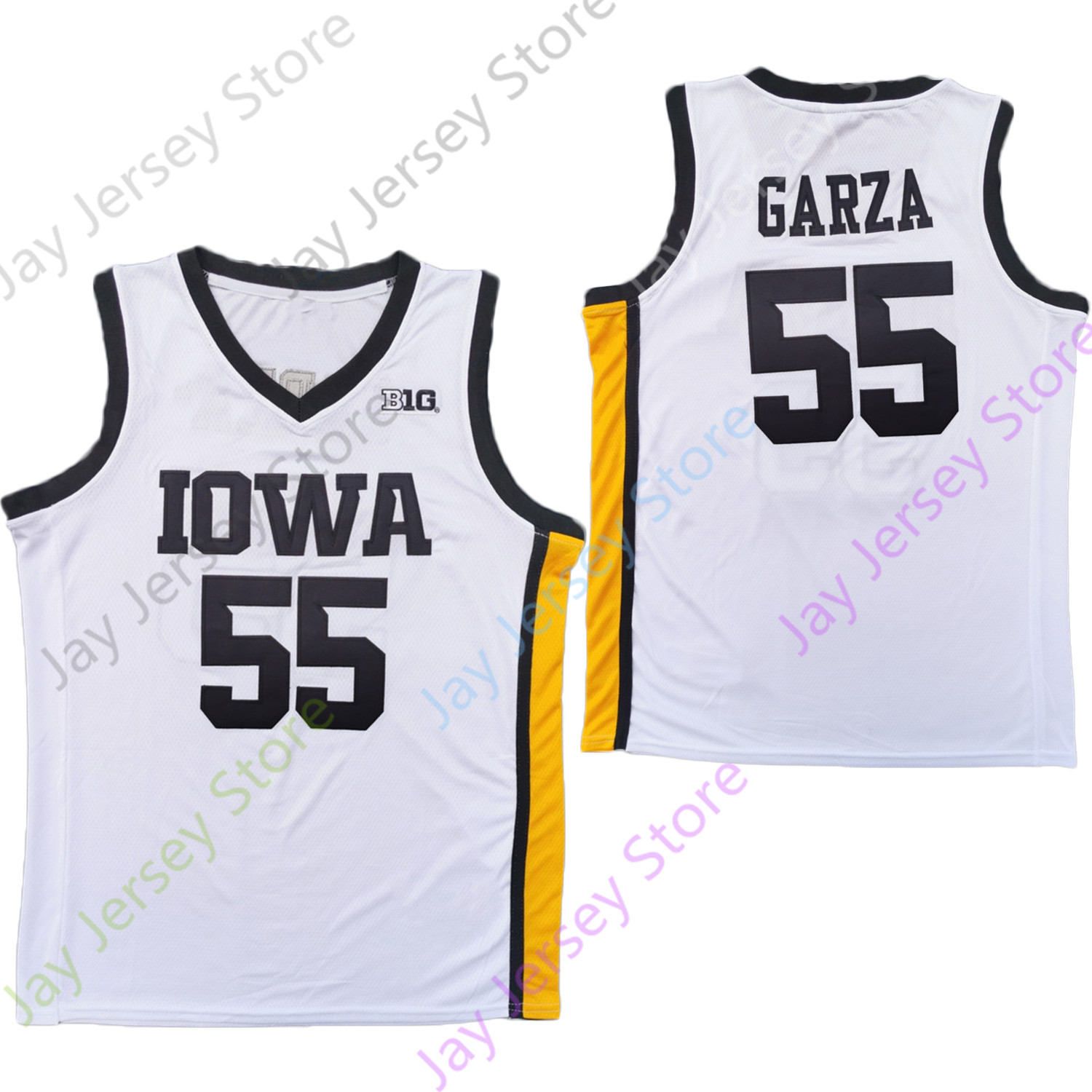 2021 2020 New NCAA Iowa Hawkeyes Jerseys 55 Garza College Basketball