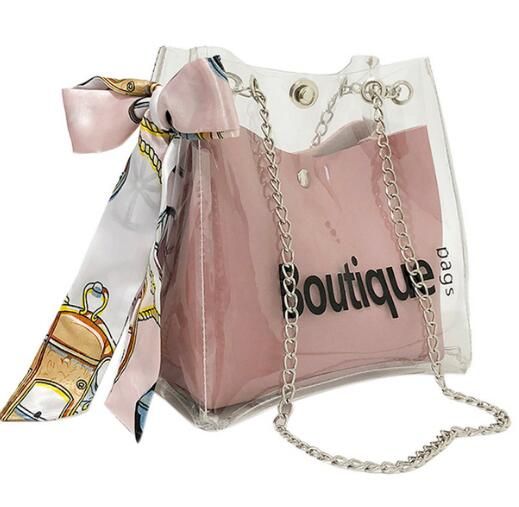 Wholesale Clear Transparent Drawstring Girls Cute Composite Bag 2019 Female Handbags Women Brand ...