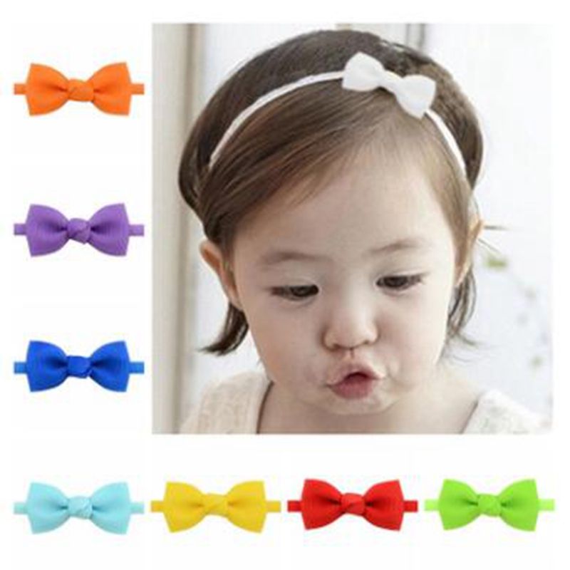 Newborn Baby Girls Toddler Kids Hair Bow Hair Band Headband Grosgrain Ribbon HU