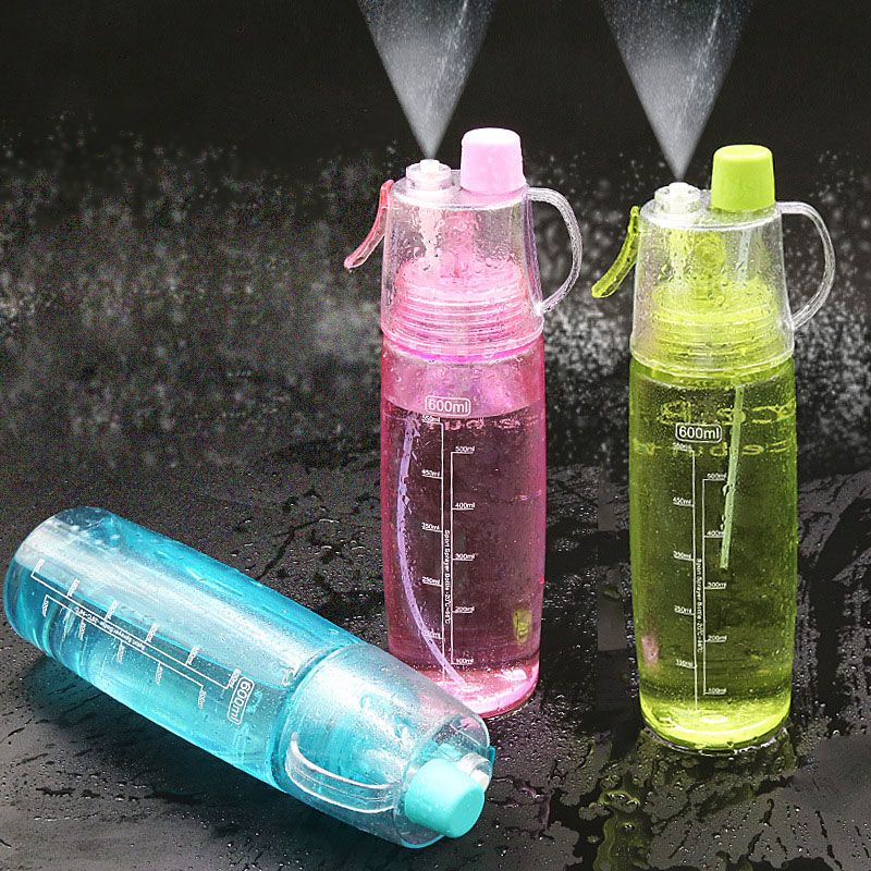 Creative Mist Spray Water Bottle Leak Proof Cooling Plastic Bottle