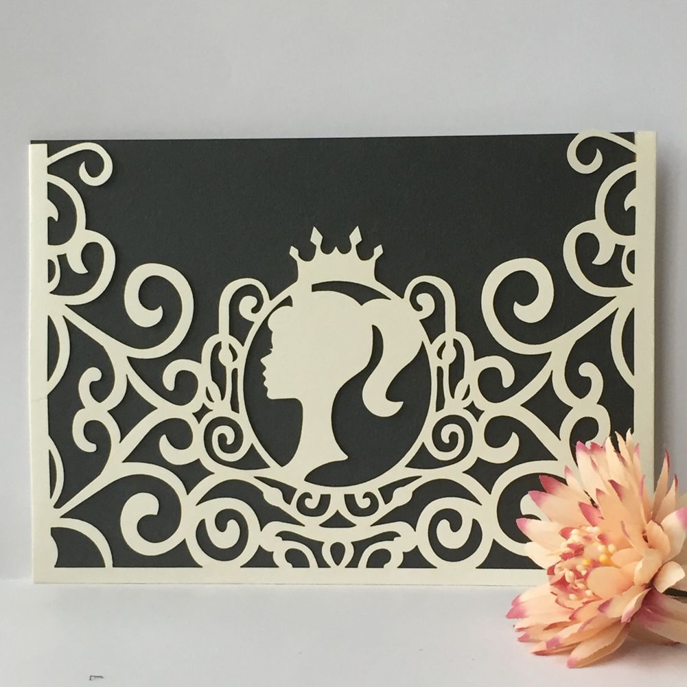 Lovely Princess Wedding Invitation Cards Envelope Angel Girl