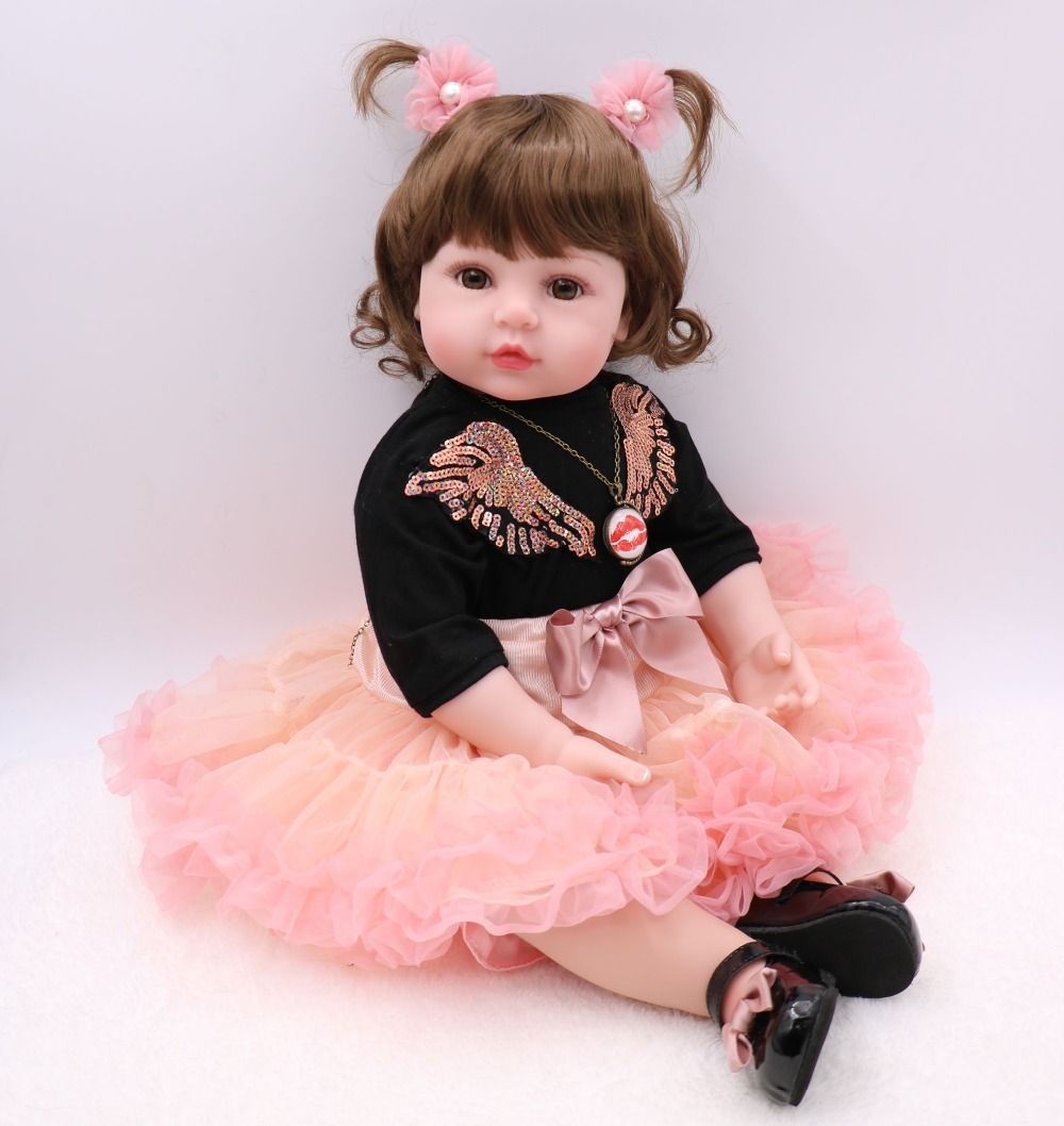 Nicery Reborn Baby Doll Soft Silicone Girl Toy 22in 55cm Lifelike Gift C286