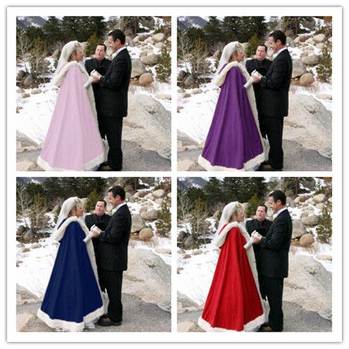 2019 Cheap Winter Bridal Cloak Faux Fur Wedding Wraps Jackets Hooded