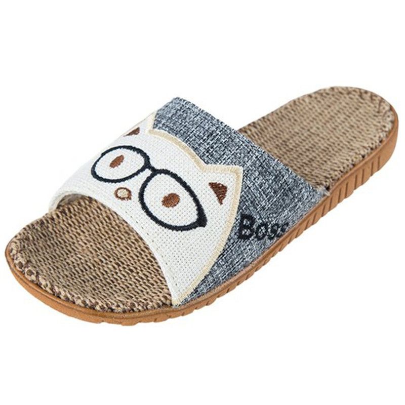 Pareja Diapositivas Lino De Verano Casa Chanclas Antideslizantes Mulas Zapatillas Mujer LqGSUzVMpj